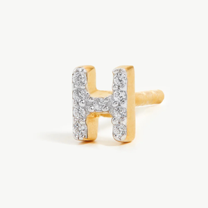 Diseñador inicial letra H Stud pendiente 14K oro relleno Cubic Zircon diamante estilo clásico última moda fiesta regalos - Product Image 2