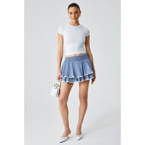 GRIMELANGE DULCE เสื้อยืดแขนสั้นผู้หญิงทรงสลิมฟิตผ้าลูกไม้ - Product Image 5