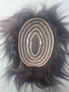 Peluca de Encaje PU para Hombre, Prótesis Capilar de Cabello Remy Indio con Ondas Naturales y Estilos Lacio Rizado, Peso 40-80g - Product Image 6