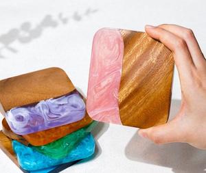 El mejor cuenco para servir de resina de madera ecológica pulida, cuencos elegantes para servir ensaladas para uso de vajilla, excelente decoración de embalaje - Product Image 6