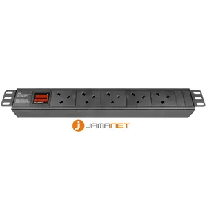 Jamanet PDU سبيكة ألمنيوم مخصصة 8 طرق 19 "13A V 1U مقبس عمودي أفقي عالمي مقبس المملكة المتحدة