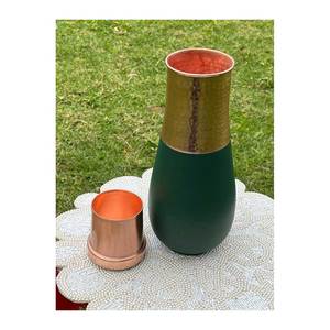 Top Selling Handmade Copper Water <b>Bottle</b> With <b>Glass</b> Wide Water <b>Bottle</b> Manufacturer & Exporter With High Quality - Product Image 4
