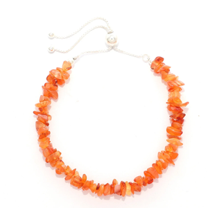 Bracelet fin en argent sterling 925 cornaline coupe brute Bolo Bracelet avec fil flexible doux réglage cadeau à la mode pour les femmes boîte-cadeau - Product Image 3