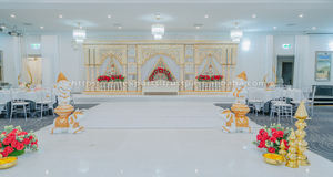 Luxury White <b>Gold</b> Wedding <b>Backdrop</b> Frames Elegant Detachable Customizable Event Decor Frame Panels Factory Price for USA - Product Image 4