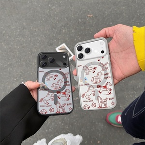 New Arrival Lotus Blessing Magnetic Sublimation Blank <b>Phone</b> Case for 11 to 17 Pro Max Soft TPU White Flower Design Unisex - Product Image 2