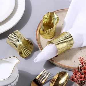 Anneaux de serviette en alliage de laiton Glam pour les réunions de famille et les décorations de fête Grand accent de table pour les tables à manger - Product Image 2