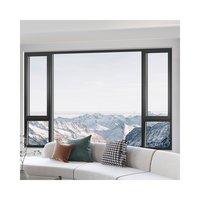 Fenêtre coulissante en verre double vitrage noir au design moderne personnalisé, fenêtres coulissantes en aluminium de haute qualité pour maison et villa