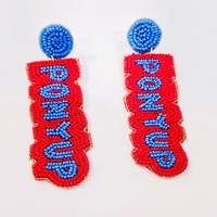 Boucles d'oreilles obsédées de sport personnalisables dernières boucles d'oreilles brodées à la main en tissu perlé bandeaux perlés