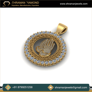 Excellente qualité Design élégant fait à la main bijoux de mode 5.5 TCW 925 argent VVS personnalisé priant mains Moissanite diamant pendentif - Product Image 2