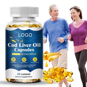 Capsules d'huile de foie de poisson Halal Offre Spéciale Softgel 500mg 1000mg Dha Vitamins D3 <span class=keywords><strong>400</strong></span> IU Suppléments Capsules d'huile de foie de morue pour la mise en forme du corps - Product Image 1