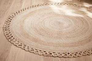 Alfombra Moderna de Yute con Diseño Floral, Tejida, Antideslizante, Resistente a las Manchas, Antibacteriana, de Pelo Corto y Fino, para Hogar, Oración o Picnic - Product Image 2