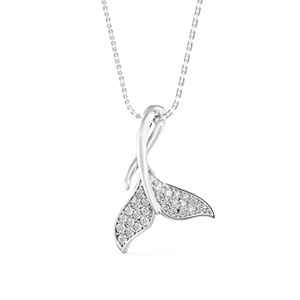 Collar con Colgante de Cola de Sirena con Diamante Cultivado en Laboratorio de Corte Redondo en Oro Sólido de 14k, Certificado IGI, Fabricante de Joyería Fina de la India - Product Image 3