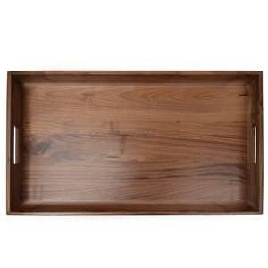 Ensemble de plateau en bois personnalisé élégant couleur noyer avec forme rectangulaire et design moderne, parfait pour la décoration intérieure élégante - Product Image 3