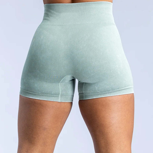 Pantalones cortos para correr de cintura alta para mujer transpirables de primera calidad personalizados colores sólidos entrenamiento de fitness informal - Product Image 6