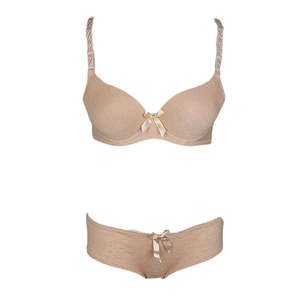 Ensemble soutien-gorge et culotte pour femme - Couleur chair - Product Image 1