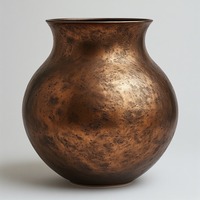 Vase en fer artisanal avec finition mate et courbes artistiques conçu pour les maisons haut de gamme et les concepts de décoration intérieure élégants