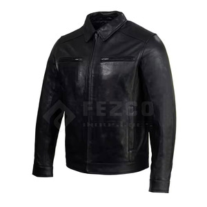 <b>Warm</b> Winter Casual Men's Genuine Leather <b>Jacket</b> with Stand Collar and Front Logo Breathable & <b>Waterproof</b> Low MOQ - Product Image 5
