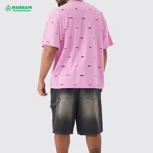 เสื้อยืดผู้ชาย โพลีเอสเตอร์/คอตตอน ผ้าแห้งเร็ว เป็นมิตรกับสิ่งแวดล้อม น้ำหนัก 210 กรัม ทรงโอเวอร์ไซส์ สวมใส่สบาย แบบเรียบ  พร้อมสกรีนลายกราฟิกตามสั่ง - Product Image 4