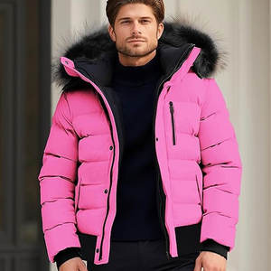 Venta al por mayor de alta calidad de encargo de la burbuja chaqueta para los hombres precio barato tela de lona con cuello alto de moda de invierno - Product Image 3