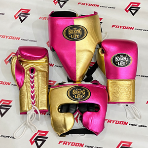 All Color Available Blue Golden Customized No Boxing No Life Sparring Kit Customized Professional Lace Up Gloves <b>Head</b> & Groin - Product Image 4