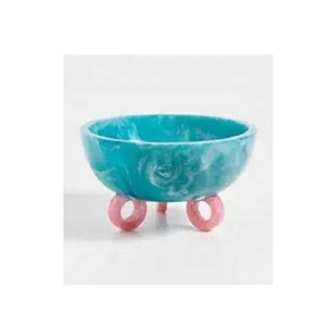 Nhựa Epoxy thân thiện với môi sang trọng thanh lịch Teal Bow <span class=keywords><strong>salad</strong></span>/trái cây lưu trữ quà tặng handmade nhà ăn bát - Product Image 6