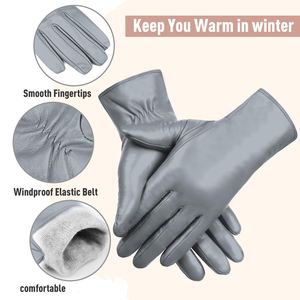 ถุงมือแฟชั่นหนังระบายอากาศได้ดีสำหรับผู้หญิงถุงมือแฟชั่นหนังสัมผัสนุ่มพิเศษ - Product Image 3