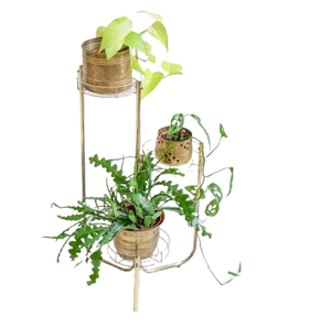 Juego de dos macetas de decoración de jardín con acabado dorado, diseño de tendencia, fabricación y proveedor de macetas de hierro - Product Image 2