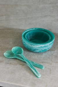 Time 2 Decor – Bol à salade classique en résine de qualité supérieure, non revêtu, durable, léger, avec cuillère et fourchette, écologique, poli, personnalisable - Product Image 2