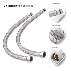 Miscelatore per lavabo in ottone serie Pop con varie finiture e rubinetti da bagno e doccia neri opachi Click-Clack - Product Image 6