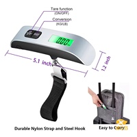Balance de bagages portable avec grue de mesure, balance numérique pour bagages et sacs, batterie de voyage 50 kg 110 lb