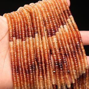 Perles de pierre Rondelle à facettes ombrées en hessonite naturelle à la mode 4-4.5mm perles en vrac pour la conception de bijoux artisanat hessonite brune ombrée - Product Image 5