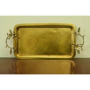 Aperitivos de acero inoxidable de Calidad exclusiva, servidor de postres, bandeja de servicio con mango Floral para catering, accesorios de Hotel pulidos - Product Image 4