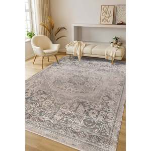 Tapis d'intérieur moderne Netline Home Depot Cream Poema PO010 en viscose et acrylique teint, non-muant, facile à nettoyer, durable, 160x230cm pour salon - Product Image 2
