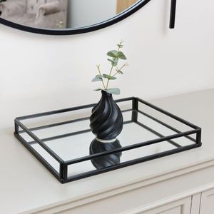 Handmade metal and <b>mirror</b> glass <b>tray</b> with antique appeal ideal for luxurious homes and gifting options - Product Image 6