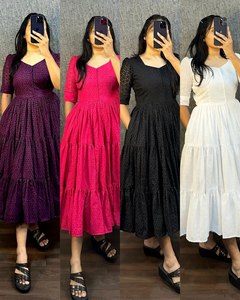 Radhe สินค้าส่งออก MIDI ชุดต้นแบบสำหรับผู้หญิงชุดสำหรับงานแต่งงานแบบดั้งเดิมและดิวาลีชุดปาร์ตี้ปักฮาโคบาขนาดพอดีตัวปกติคุณภาพแห้งเร็ว - Product Image 1