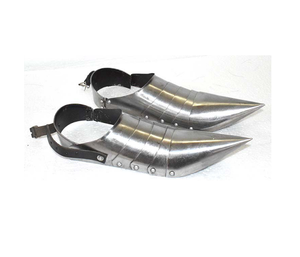 รองเท้าเฮฟวี่เหล็กสำหรับโชว์ของสะสมในพิพิธภัณฑ์โบราณชุดเกราะแบบวินเทจเรีนรองเท้าแบบจำลองการจัดแสดงการต่อสู้ในสงครามโบราณ - Product Image 1