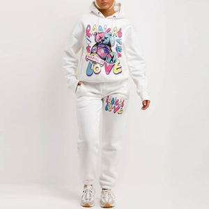 Ensemble 2 pièces de jogging slim fit décontracté pour l'hiver Joggers pour femmes Survêtements pour femmes - Product Image 1