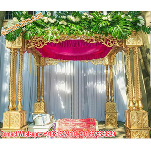 Mandap de Fibra con Aspecto de Madera para Bodas Reales, Mandap Punjabi de Triple Base, Mandap de Fibra para Ceremonias de Boda al Aire Libre, Mandap de Fibra para Bodas en Londres - Product Image 1