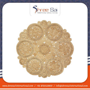 Alfombra de yute bordada trenzada a mano de diseño moderno más vendida, excelente durabilidad, antideslizante para cocina, comedor, oración Floral - Product Image 2
