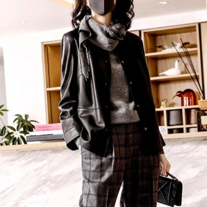 แจ็คเก็ตบอมเบอร์หนังแท้สำหรับผู้ชายสำหรับฤดูหนาวผ้าแคนวาสสไตล์ไฮสตรีทกันน้ำระบายอากาศได้ดี - Product Image 4