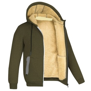 Sweat à capuche zippé pour hommes hiver polaire vêtements chauds sport loisirs essentiel vêtements d'extérieur à capuche noir blanc gris - Product Image 2