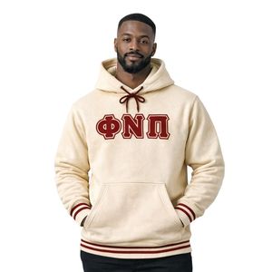 Sweat à capuche en chenille Phi Nu Pi, taille réelle, polaire de qualité supérieure, broderie de lettres grecques, emblème classique, vêtements de fraternité - Product Image 1