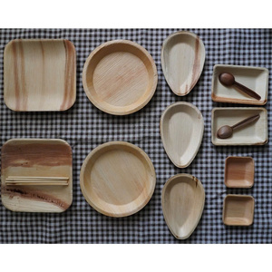 จาน Areca Palm เครื่องใช้บนโต๊ะอาหารใหม่ Areca's spathe ทำจากวัสดุธรรมชาติ - Product Image 4