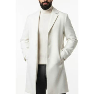 Abrigo Largo para Hombre, Elegante, Casual de Negocios, Abrigo Largo para Hombre, Corte Entallado, Mezcla de Lana, Ropa Exterior - Product Image 1