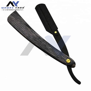 Maquinilla de afeitar de peluquero con borde de acero recto de primera calidad, cuchillo de afeitar plegable, mango de aleación de Metal, acero inoxidable individual personalizado - Product Image 2