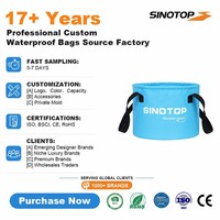 SINOTOP haute qualité Logo personnalisé pliable étanche seau pliant PVC 13L Camping en plein air plage canotage