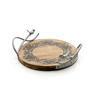 Accueil artisanat exportation 2025 fait de plateau en bois et poignée en métal luxe et look unique métal de haute qualité design unique sur dessus en bois - Product Image 1