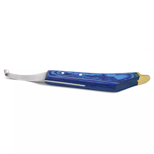 Cuchillo de pezuña de hoja de acero inoxidable J2 de la mejor calidad para mascotas Borde de afeitar Mango de madera de un solo borde Instrumento quirúrgico veterinario - Product Image 1