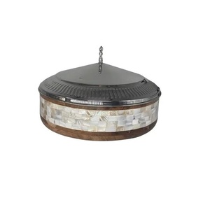 Plat à gratin en métal doré de qualité exclusive, nouveau design, fond en bois avec couvercle métallique, plat à gratin fantastique, ustensiles de cuisine - Product Image 6