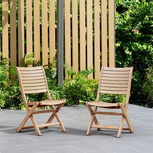 Chaise de jardin pliante en bois, siège de patio extérieur avec dossier, mobilier de salle à manger en bois massif pour cour - Product Image 2